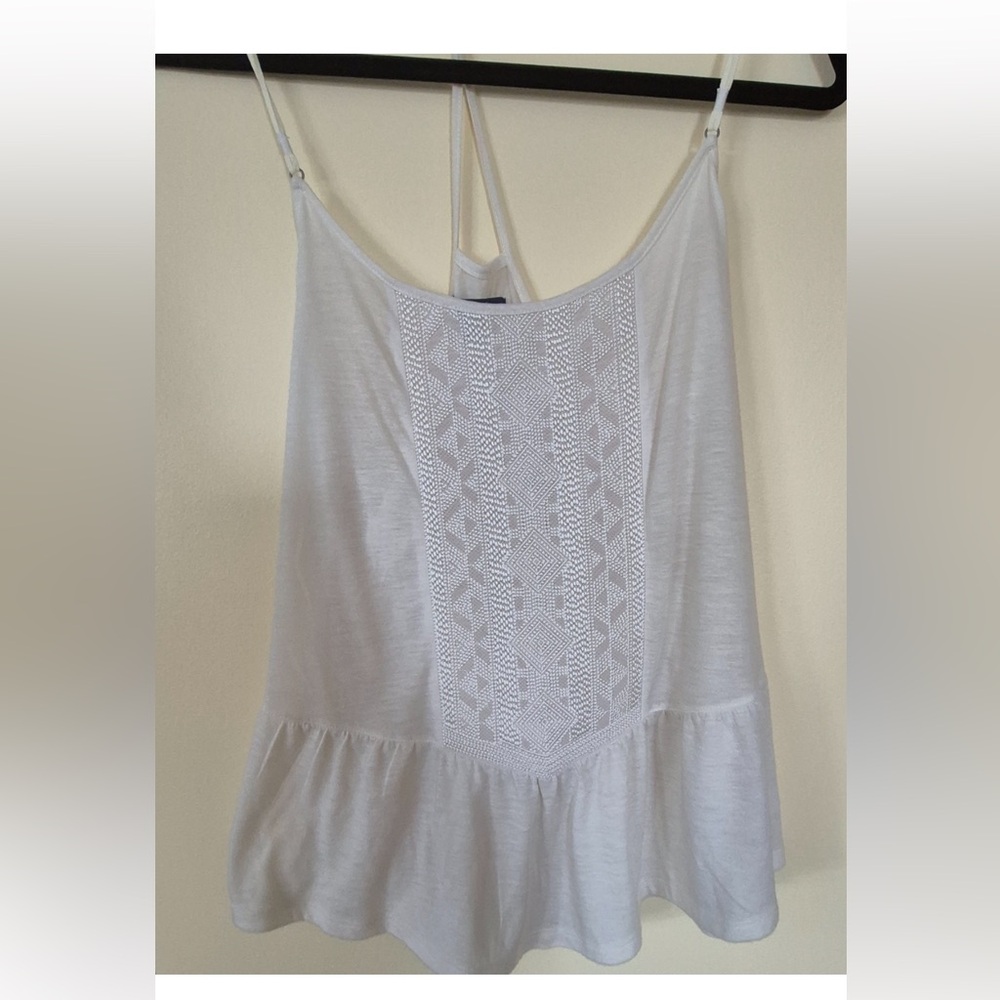 American Eagle Outfitters Ivory Embroideres-Panel Camisole